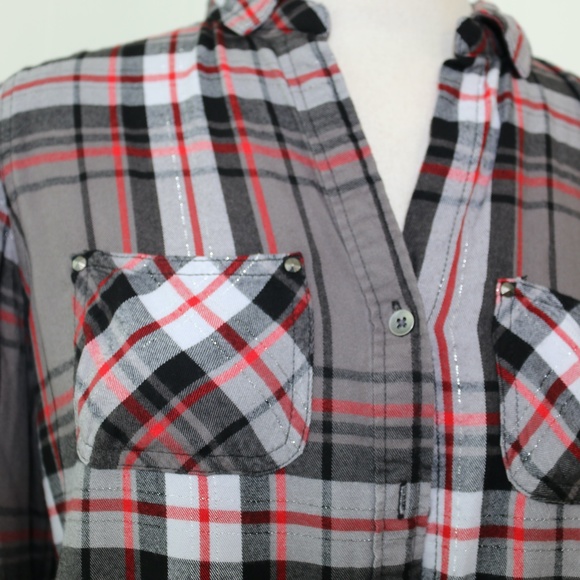 Rock & Republic  flannel shirt Small long sleeve plaid - Picture 6 of 7
